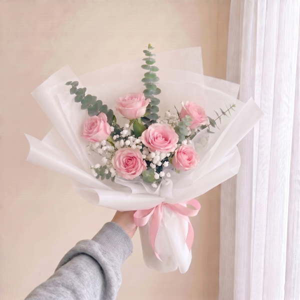 Ramo de 6 rosas rosadas