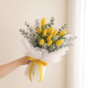 Ramo de 10 tulipanes amarillos